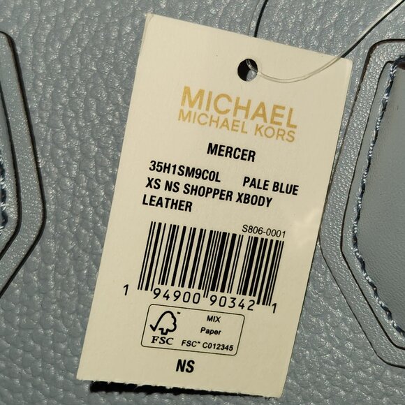 NEW Michael Kors Mercer X-Small Shopper Crossbody-Pale Blue - PRICE IS FIRM - Picture 9 of 9
